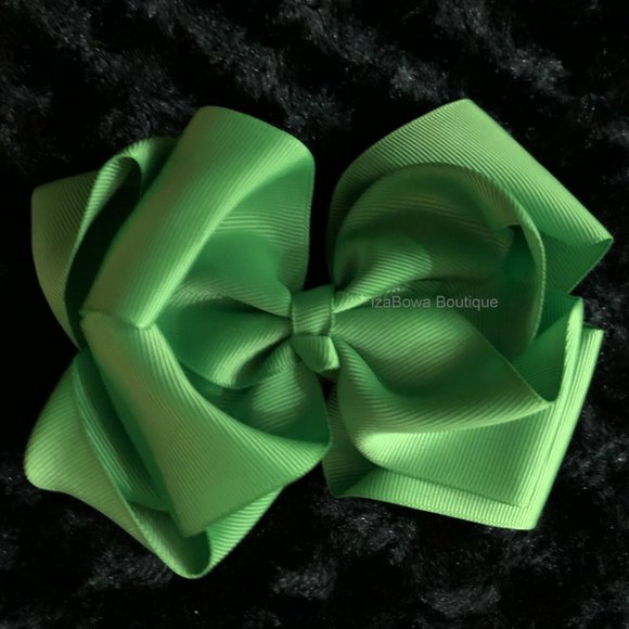 Bud Green 6" Double Stacked Boutique Bows   HANDCRAFTED - Picture 3 of 3